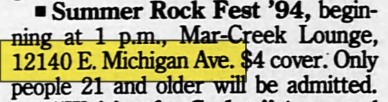 I-94 Pub (Mar-Creek AC, Mar-Creek Lounge, Mar-Creek Inn) - Jun 1994 Rock Fest (newer photo)